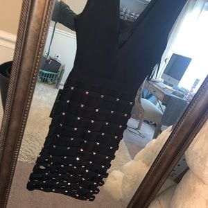 Black Bebe bandage dress open back